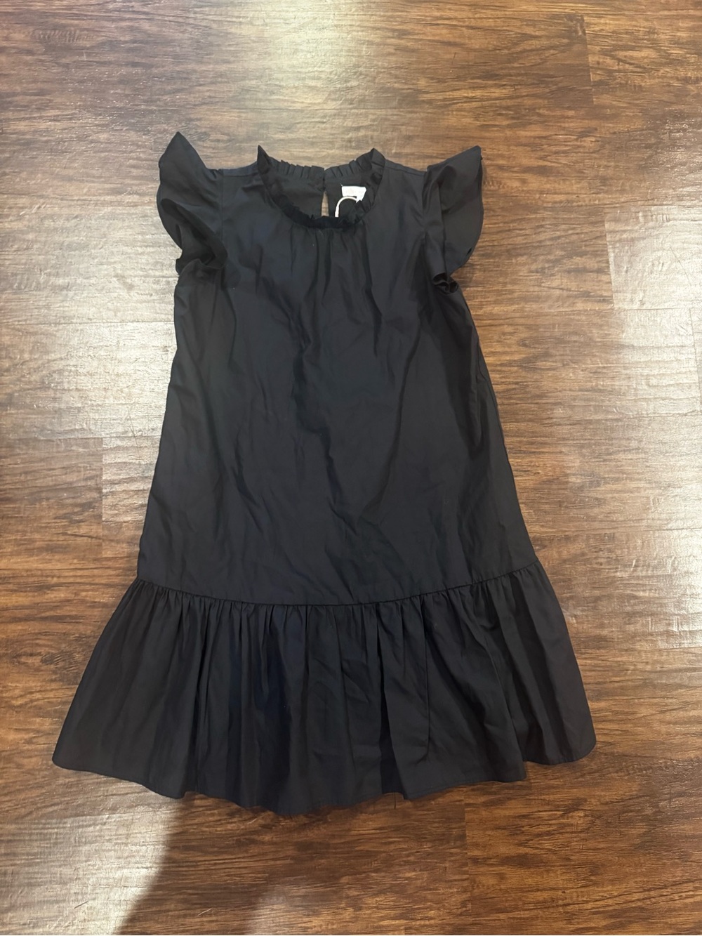 GB girls Black Flutter Sleeve Ruffle Hem Dress